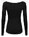 NINEXIS Ruched Gathered Scoop Neck Long Sleeve Blouse Top S-3XL (12 Colors)