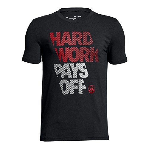 Under armour boys  hard work t-shirt, black (001)/red, …