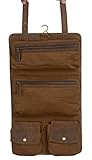 KOMALC Genuine Buffalo Leather Hanging Toiletry Bag Travel Dopp Kit