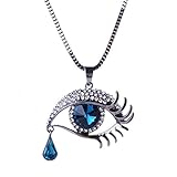 Lefox Eyes crystal tears long sweater chain necklace#SZP59