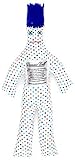 Dammit Doll - Classic Dammit Doll - POINTS DÉROUTANTS - Multi-Colored Dots on White, Royal Blue Hair - Stress Relief, Gag Gift