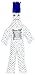 Dammit Doll - Classic Dammit Doll - POINTS DÉROUTANTS - Multi-Colored Dots on White, Royal Blue Hair - Stress Relief, Gag Gift
