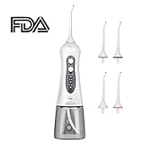 Openuye Water flosser, Cordless Water flosser,Oral Irrigator,3-Mode USB Rechargeable Water Dental Flosser,IPX7 Waterproof High Frequency Pulsed Water Column Flosser with 4 Jet Tips