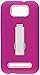 Aimo Wireless Progressive Guerilla Armor Case with Built-in Kickstand for BLU Studio 5.5 D610A - Retail Packaging - Hot Pink/White