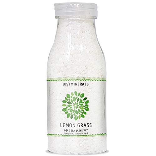 Dead Sea Bath Salt Lemon Grass – Just Minerals Certified 100% Pure, No Synthetic Colors – Lemon Grass Dead Sea Salt