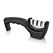 Convenient Kitchen Knife Sharpener- Emmabin 3 Stage Knife Sharpening Tool for Blades Repair Restore and Polish (Cut-Resistant Glove Included )