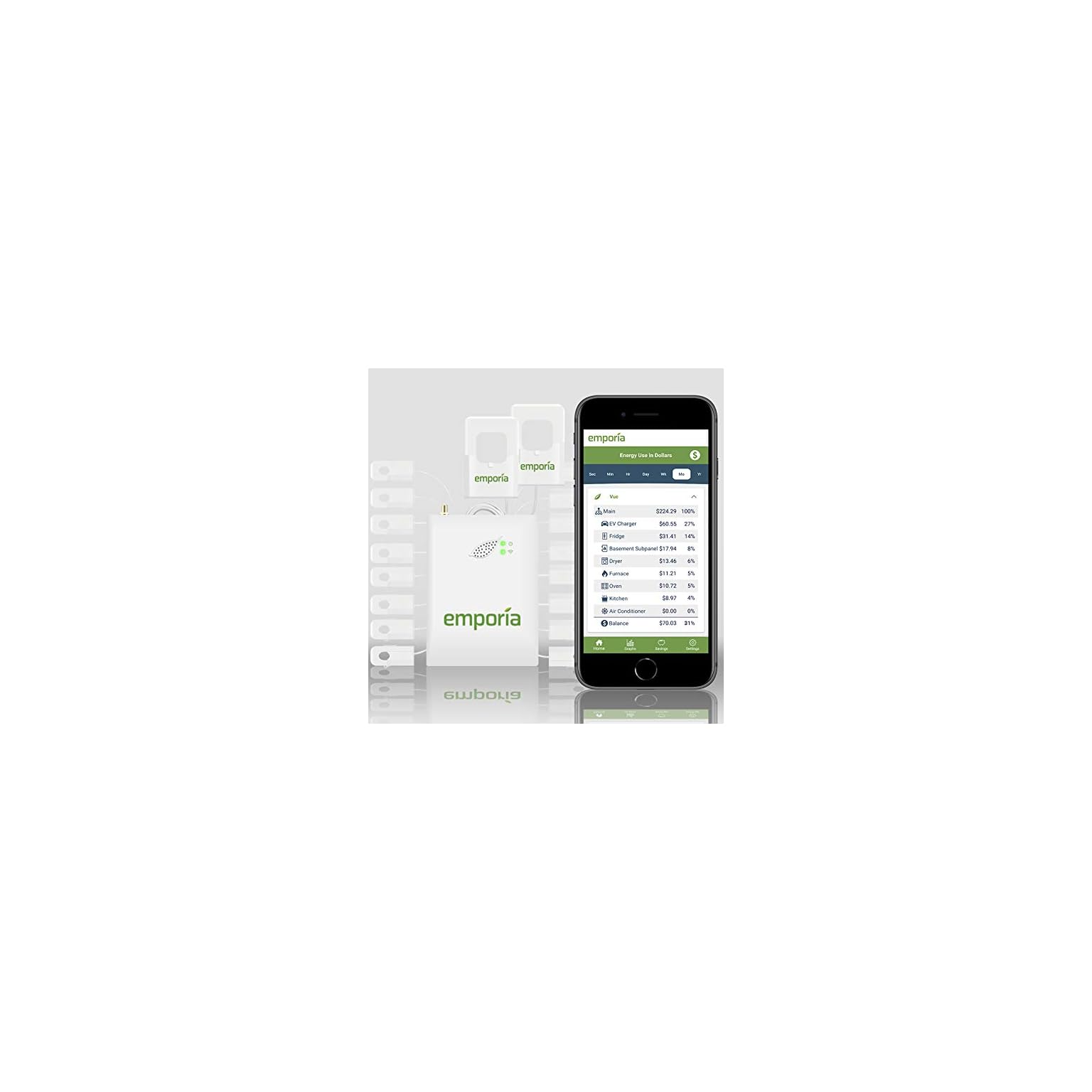 Gen 2 Emporia Vue Smart Home Energy Monitor with 16 50A Circuit Level Sensors Real Time