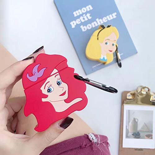 Ifilove Compatible With Airpods Case Girls Kids Woman 3d Cute Cartoon Ariel Princess Soft Silicone Protective Shockproof Case Cover With Carabiner Keychain For Apple Airpods Case 2 1 Ariel Pricepulse