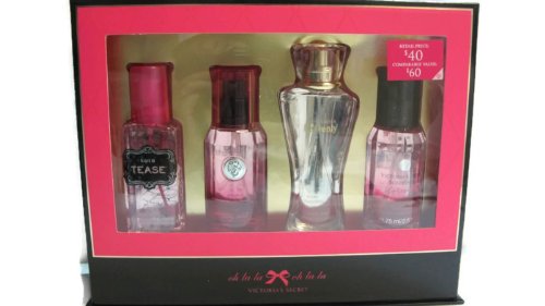 Victoria's Secret Body Mist 4 Piece Gift Set of Noir Tease, Bombshell, Bombshell Forever, & Dream Angels Heavenly