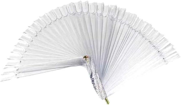 50 Pcs Clear Nail Art Tip Fan Display Sticks Clear False Practice Salon Kit Tool