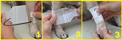 PawFlex Basic Leg Bandages for Dogs, Cats and Other Pets First Aid Non-Adhesive Fur Friendly - Value 10 Pack (5 Standard, 5 Wide) (Medium) - Thumbnail 4
