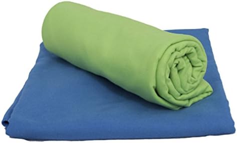 Luxury Sports Towel Ideal for Gym Yoga Golf Camping Travel Swimming - Quick Dry Microfiber Suede Finish In Mesh Bag - Full size 27" x 50" - Packs Small ...(Blue, Large)