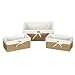 Household Essentials ML-5611 Set of Three Woven Wicker Storage Baskets with Removable Liners | Natural Seagrass primary