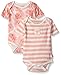 Burt's Bees Baby Baby 2-Pack Organic Poppy Floral and Stripe Bodysuit Set, Multi, 24 Months