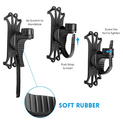 Detachable Bike Phone Mount, 360° Rotatable Bicycle & Motorcycle Handlebar Cell Phone Holder Universal fit for iPhone Xs Max XR X 6S 6 7 8 Plus, Galaxy S9 S10 S10e Note 9, Other 4-6.5" Phones Cycling