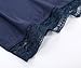 DJT Women's Long Sleeve Boat Neck Lace Hem Hankerchief Tunic Shirts Medium Navy
