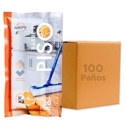 100 Paños Secos Ezee Glider | Sustituto Barrido Tradicional - Atrapa Polvo y Pelo | Repuestos de Paños de Limpieza Aroma Cítrico | Limpian Madera, Azulejo y Linóleo | Compatibles con Cualquier Baston