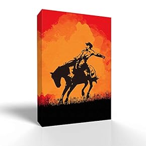Canvas Wall Art West Cowboy Pictures Home Wall Decorations for Bedroom Living Room Paintings Canvas Prints Framed - 12x18 inches
