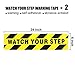 Boao 2 Pieces Watch Your Step Stickers Sign 6 x 24 Inch Caution Watch Your Step Floor Decals Warning Sticker Adhesive Tape Anti Slip Abrasive Tape for Workplace Safety Wet Floor Caution