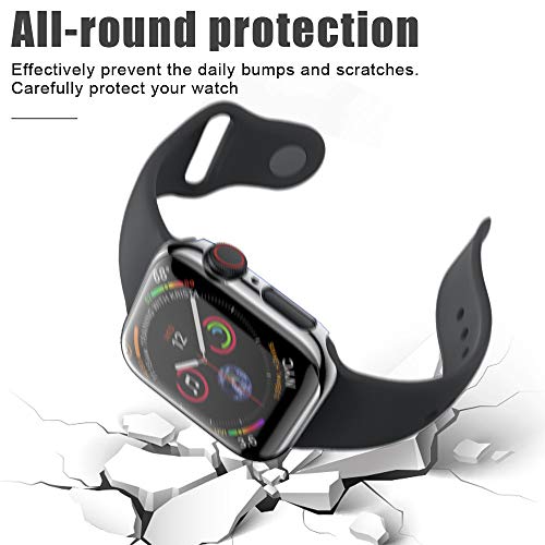 Amaping Ultra-Slim Plating Protective Cases for iWatch 4 All-around Bumper Cover Screen Protector Compatible with New Apple Watch Series 4 (for 40mm, Silver)