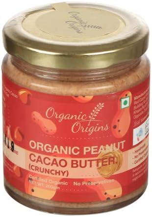 Organic Origins, Organic Cacao Peanut Butter (Crunchy), 200 grams