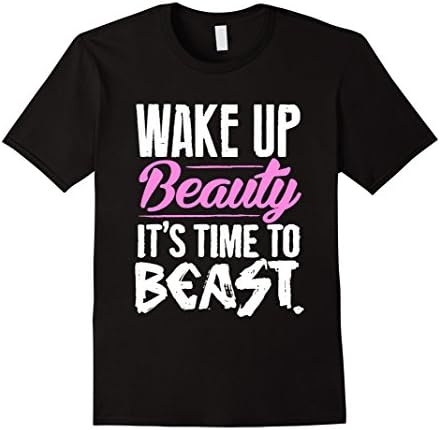 Men's Gym T-shirt , Wake up Beauty It's time to Beast 2XL Black