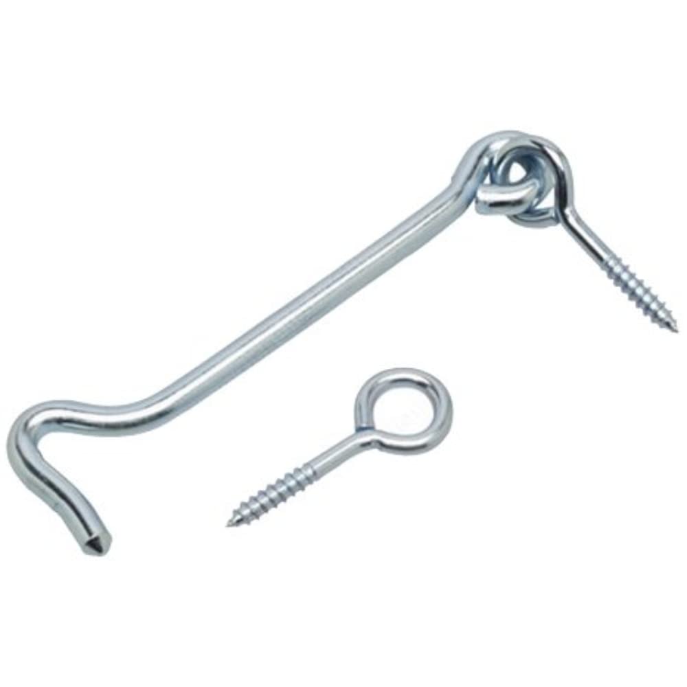 Merriway® BH01745 (2 Pcs) Gate Hook and Eye, 100mm (4 inch) Bright Zinc Plated - Pack of 2 Pieces