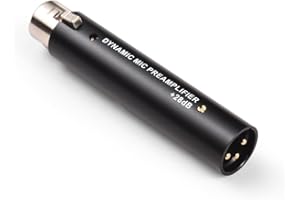 Microphone Preamp with 28dB Gain, DM1 Active in Line Compact Dynamic Microphone Booster with Preamp, Mic Booster Preamplifier
