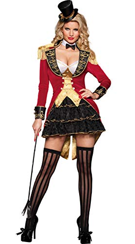 BVBVBV-Pigiami-e-Camicie-da-Notte-da-Donna-Lingerie-Intimo-da-Donna-Costume-da-Mago-di-Halloween-Costume-da-Spettacolo-da-domatore-Costume-da-Festa-in-Maschera-Rosso-M