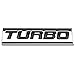Auto Dynasty Chrome Finish Metal Emblem Turbo Badge, (Black Letter)