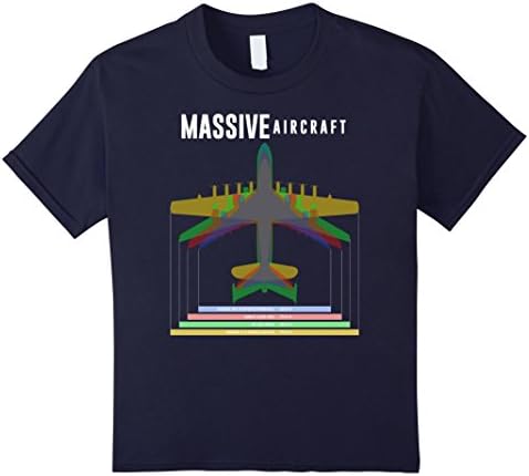 Kids Massive Aircraft Shirt Giant Planes Tee 12 Navy