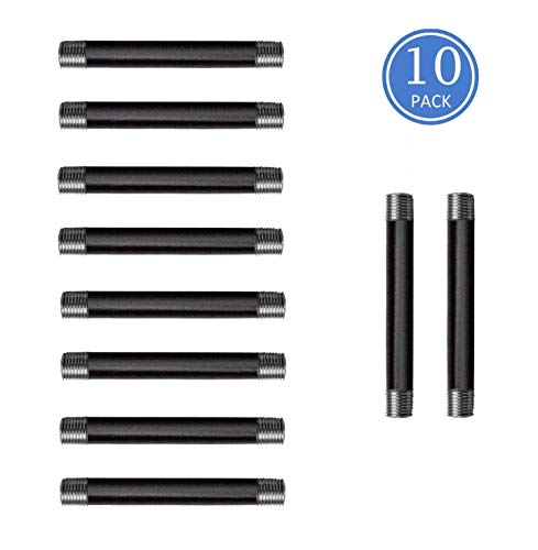 Black Pipe Malleable Gas Steel Pipe Fitting - 10Pack (1/2" x 4") - Thumbnail 6
