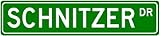 SCHNITZER Family Lastname - Aluminum Street Sign - 4 x 18 Inches