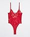 GAGAOPT Women’s Sexy Applique Lace Corset Lingerie, Teddy Underwear as Valentine Gifts for Her, Casual One-Piece Mesh Bodysuit for Relaxing Occasions. Red, Plus Size, S-4XL