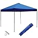 FORUP 10'x10' Canopy Tent, Outdoor Portable Instant Pop-Up Canopy Tent with Roller Bag (Tan) (Blue)