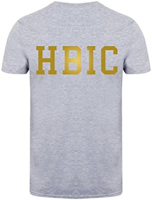 Unisex Youth Slogan T-Shirt - HBIC - (Print on Back - Grey