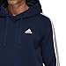 adidas Men's Essentials 3-Stripe Pullover Hoodie, Collegiate Navy/White, Medium