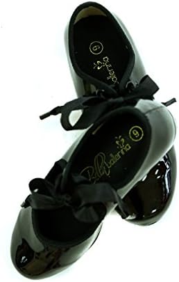 Tap Shoes for Kids and Toddlers. Comfortable Kids Tap Shoe with Nonslip Pads and Ankle Support. True to Size Girls Tap Shoes in Leather Upper Material with Grosgrain Ribbon Tie