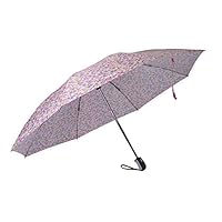 Revers-a-Brella Portable No-Drip Inverted Auto Open Close Compact Umbrella, Pink Floral