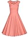 MUXXN Women 1950s Vintage Retro Capshoulder Party Swing Dress (S, peach)