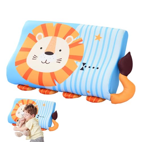 Oreiller Enfant, 45 x 27cm Oreiller Ergonomique Enfant, Coussin de Sommeil pour en-Fant, Confortable Sommeilenfant vec Taie pour La Crèche, T'apporte de Beaux Rêves (Fuchs)