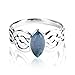 925 Sterling Silver Natural Blue Topaz Celtic Double Infinity Knot Band Ring - Nickle Free