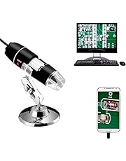Jiusion 40 to 1000x Magnification Endoscope, 8 LED USB 2.0 Digital Microscope, Mini Camera with OTG Adapter and Metal Stand, Compatible with Mac Window 7 8 10 Android Linux