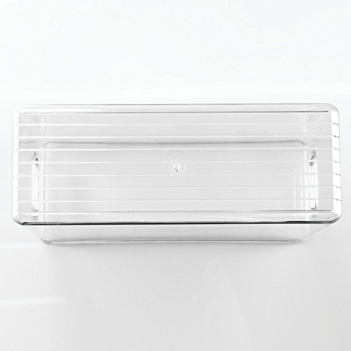 mDesign Office Supplies Desk Organizer Bin for Pens, Pencils, Markers, Highlighters, Tape - Pack of 4, 10" x 4" x 6", Clear
