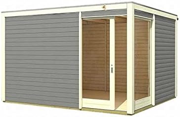 Karibu Gartenhaus Cubus Eck 3 Terragrau Amazon De Garten