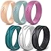 Rinfit Silicone Rings for Women 6mm Wide, 2mm Thick - Rubber Wedding Bands Women - 4Love Collection Patented Design - Pack AP, Size 6