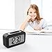 [Upgrade Version] Battery Operated Alarm Clock, GABONE Electronic Large LCD Display Digital Alarm Clocks with Snooze,Backlight,Night Light,Temperature (Black)