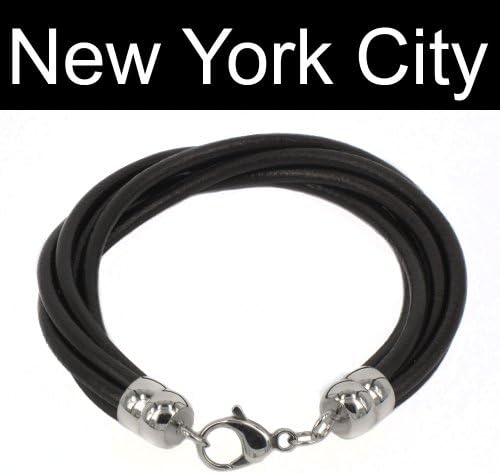 Brown Leather Bracelet Wristband Cuff Lobster Clasp 6 Strand Twisted Cords