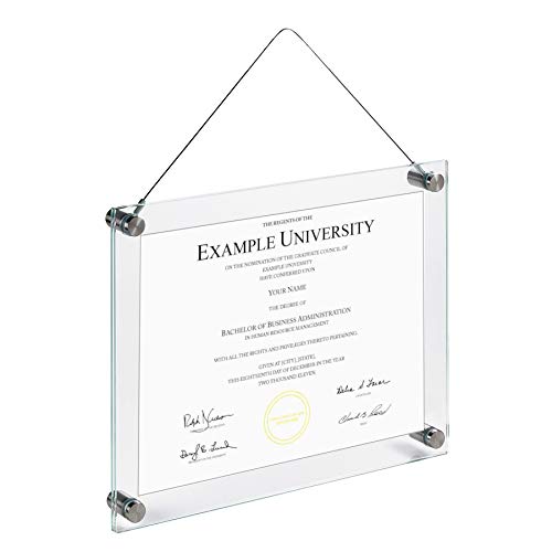 Clear Tempered Glass Wall Picture Frame 16 x 20 Inch (Perfect for Photo