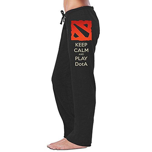 PTCY Women's Sweatpants Keep Calm And Play Dota Custom Black Size L